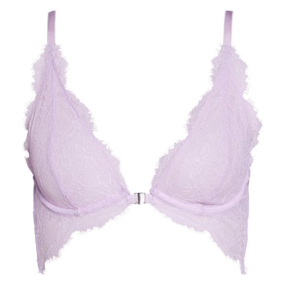 FREE PEOPLE You’re So Great Underwire Lace Bra Lilac Purple Lavender New NWT 34B - Picture 2 of 5